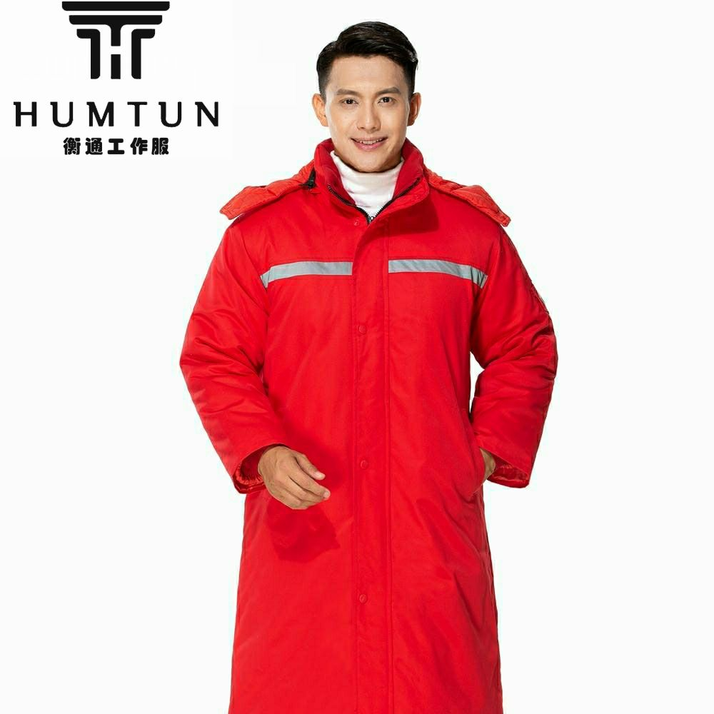 冬季防靜電全線(xiàn)卡可脫卸棉膽長(zhǎng)款棉衣 工裝定制